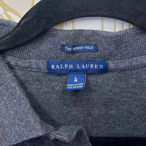 Ralph Lauren “The Skinny Polo” - Grey - 100% Cotton - Size Large - Picture 4 of 5